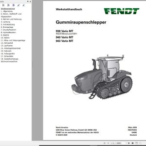 Fendt 938 940 943 Vario MT Workshop Manual 79037500A DE