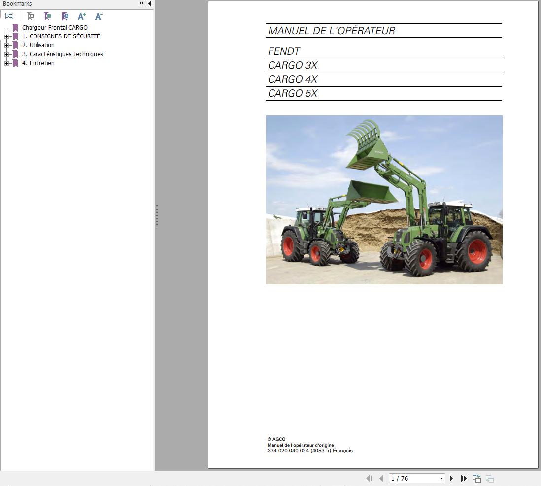 Fendt Cargo 3X 4X 5X Workshop Manual 4053 FR