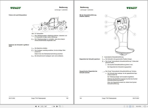 Fendt Cargo T740 Operator Manual FHTBBP001B00B DE 1