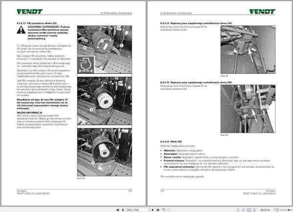Fendt Combine Harvesters 5185E Operator Manual LA327435102 PL 1