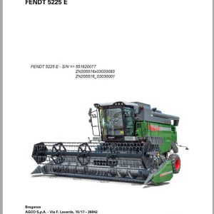 Fendt Combine Harvesters 5225E Operator Manual LA327432102 PL