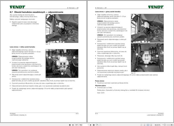 Fendt Combine Harvesters 5225E Workshop Service Manual LA327326102F PL 1