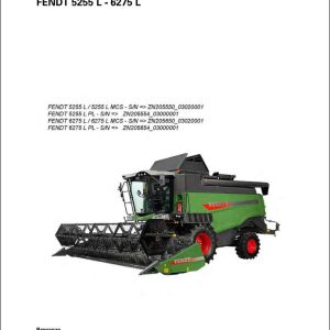 Fendt Combine Harvesters 5255L 6275L Workshop Service Manual LA327324104F PL