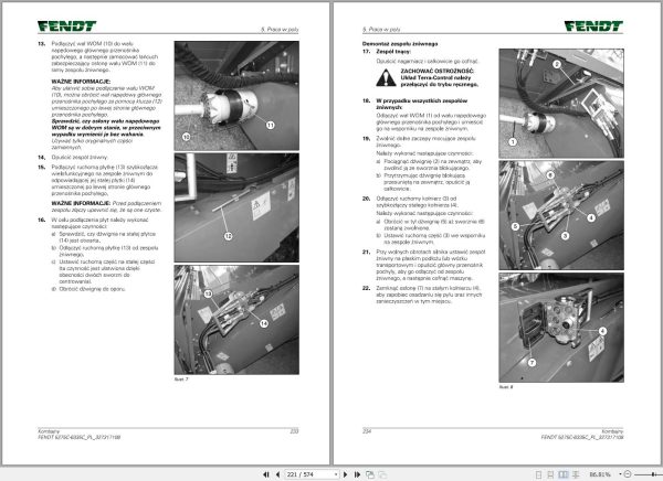 Fendt Combine Harvesters 5275C 6335C Operator Manual 327313108 PL 1