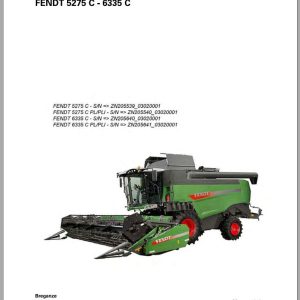 Fendt Combine Harvesters 5275C 6335C Workshop Service Manual LA327301105F PL