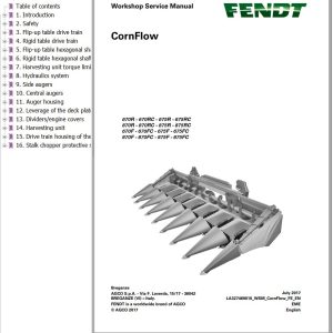 Fendt Combine Harvesters CornFlow Header 670R to 875FC Workshop Service Manual LA327469010