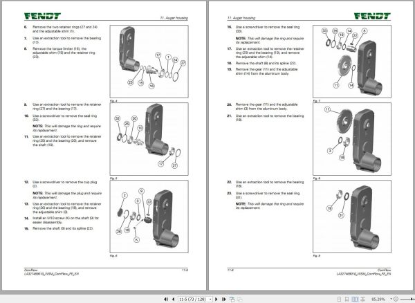 Fendt Combine Harvesters CornFlow Header 670R to 875FC Workshop Service Manual LA327469010 1