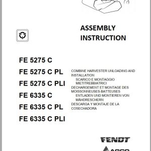 Fendt Combine Harvesters FE 5275 6335 C PL PLI Assembly Instruction 327344507