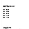Fendt Combine Harvesters FF 480 540 600 700 760 Operator Manual PL
