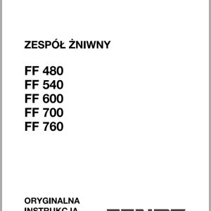 Fendt Combine Harvesters FF 480 540 600 700 760 Operator Manual PL