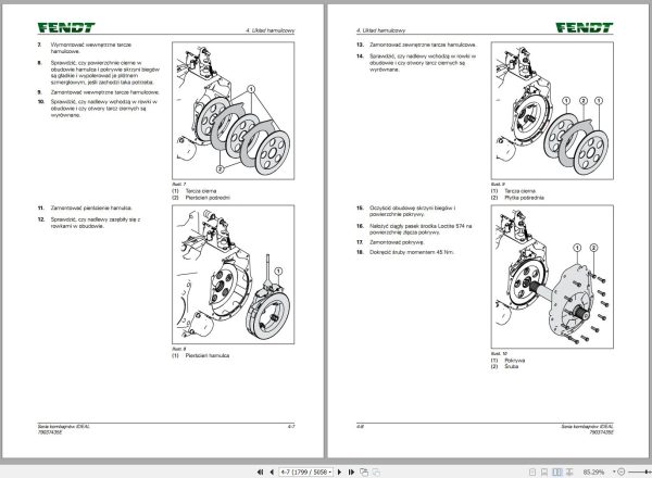 Fendt Combine Harvesters IDEAL 7 8 9 10 PL T Workshop Service Manual 79037435E PL 1