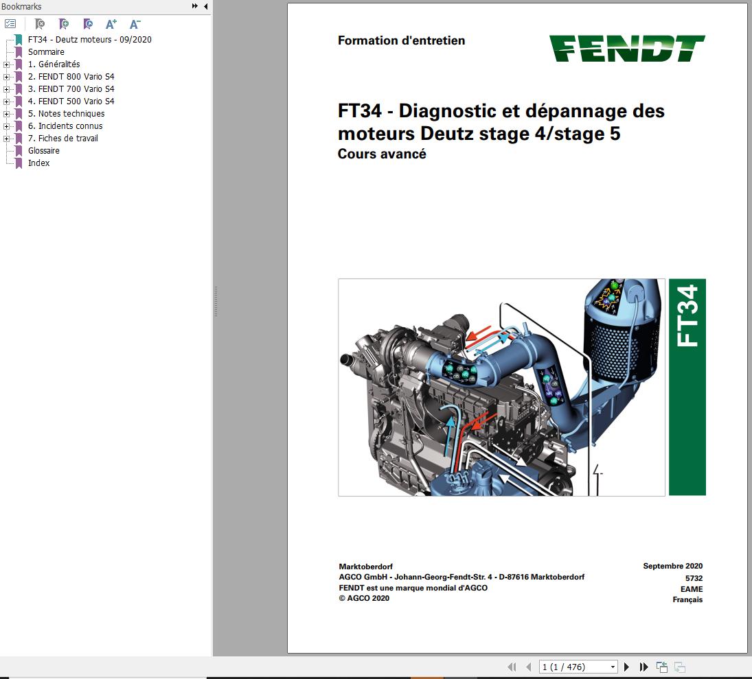 Fendt FT34 Diagnosis and Troubleshooting of Deutz Stage 4 5 Engines Training Manual 5732 FR