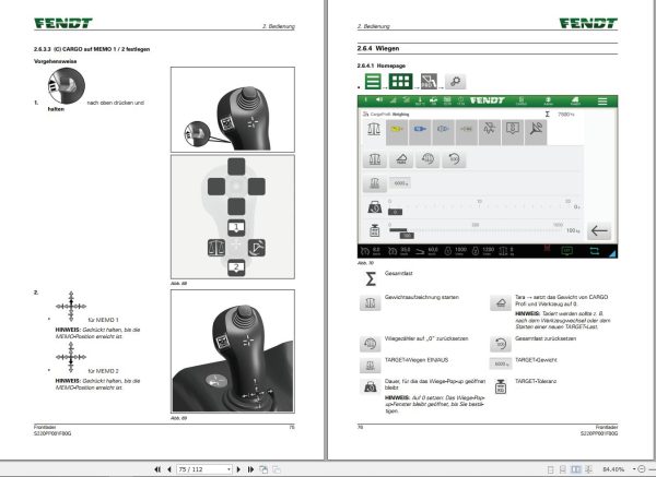 Fendt Frontlader CARGO 5X 4X 3X Operator Manual S220PP001F00G DE 1