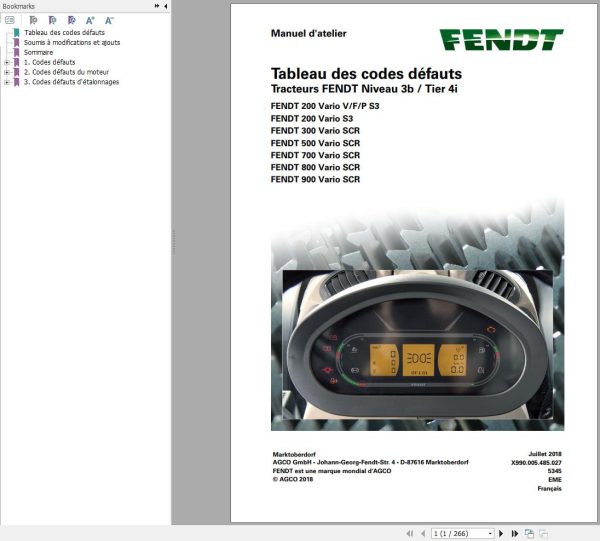 Fendt Stage 3b Tier 4i Fault Code Table 5345 FR