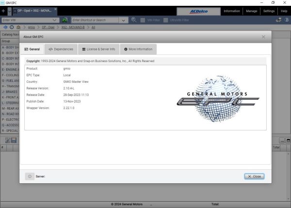 General GMIO EPC 12.2023 Spare Parts Catalog 1
