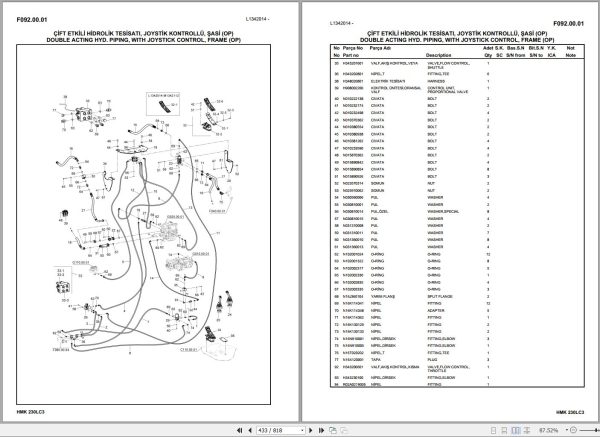 Hidromek Excavator HMK 230LC 3 Spare Parts Catalog H34732B300 EN TR 1