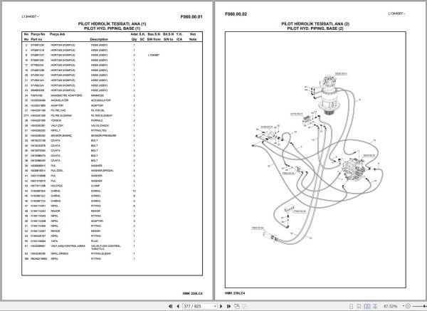 Hidromek Excavator HMK 230LC 4 Spare Parts Catalog H347324300 EN TR 1