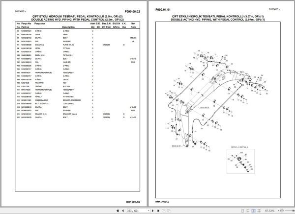 Hidromek Excavator HMK 300LC 2 Spare Parts Catalog H257311300 EN TR 1