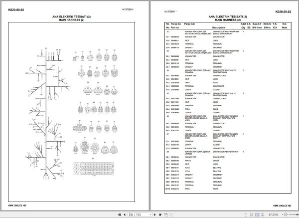 Hidromek Excavator HMK 390LC 5 HD Spare Parts Catalog H377325300U EN TR 1