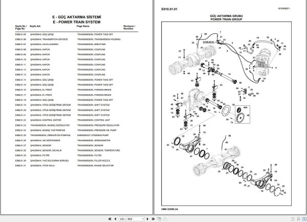 Hidromek Loader HMK635WL3A Spare Parts Catalog L217201300 EN TR 1 1