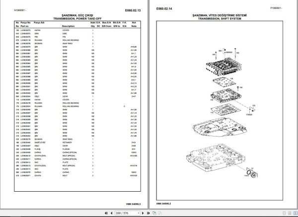 Hidromek Loader HMK640WL5 Spare Parts Catalog L227202300 EN TR 1