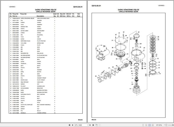 Hidromek Motor Grader HMK MG230 Spare Parts Catalog R23034301U EN TR 1