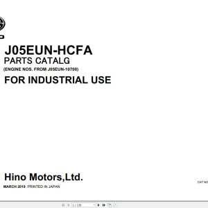 Hino Engine J05EUN HCFA Parts Catalog 4111 0 1