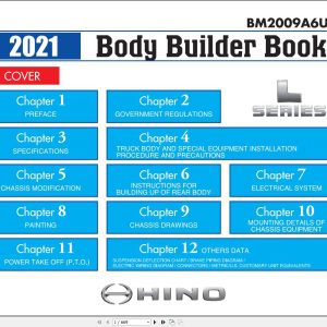 Hino Truck 2021 Body Builder Book Chassis Guide USA