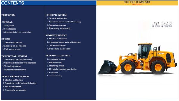 Hyundai Heavy Equipment Service Manual PDF Updated 01.2024 Offline 3