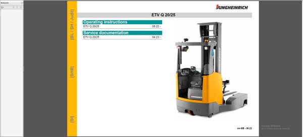 JUNGHEINRICH JETI ForkLift SH v4.37.05 EN5 01.2024 Service Information 3