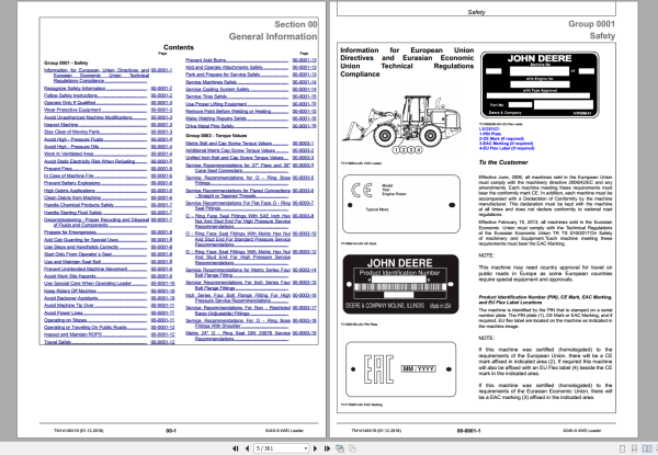 John Deere 624K II 4WD Loader Repair Technical Service Manual TM14149X19 2