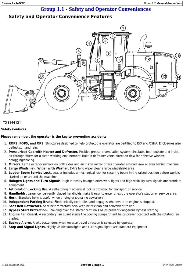 John Deere 644K 4WD Loader Operator Manual OMT317763 2
