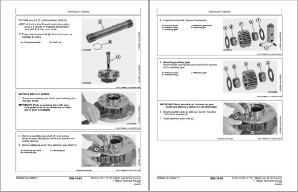 John Deere Tractors 6135J 6150J 6170J 6190J 6210J Repair Technical Manual TM804919 1