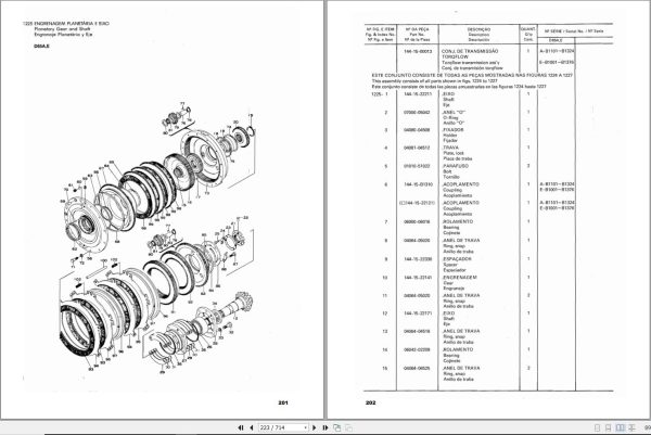 Komatsu Crawler Dozers D60A 6B to D65E 6B Part Book PPPBBR140063 1