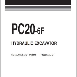 Komatsu Crawler Excavators PC20 6F Part Book EEPB000700