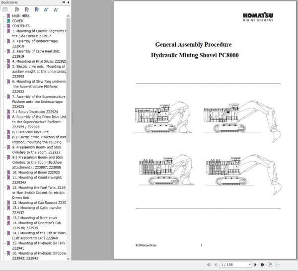 Komatsu Mining Shovel PC8000 General Assembly Procedure FAMPC8000 06