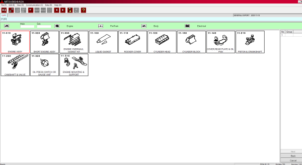 Mitsubishi MMC ASA General Export 11.2023 Electronic Parts Catalog 6