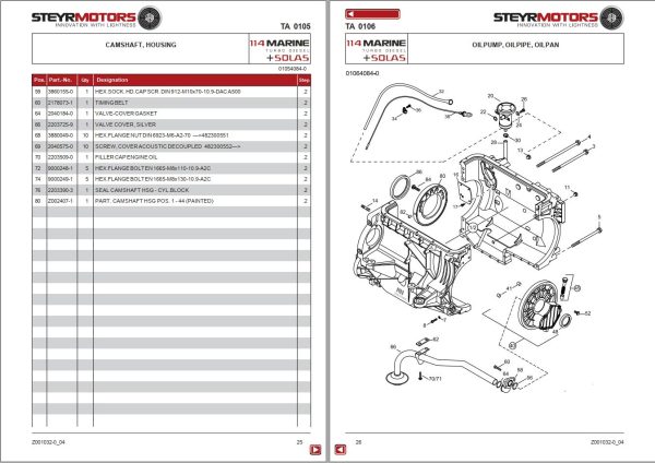 Steyr Motors Marine Engine MO114K33 Spare Parts Catalogue 1