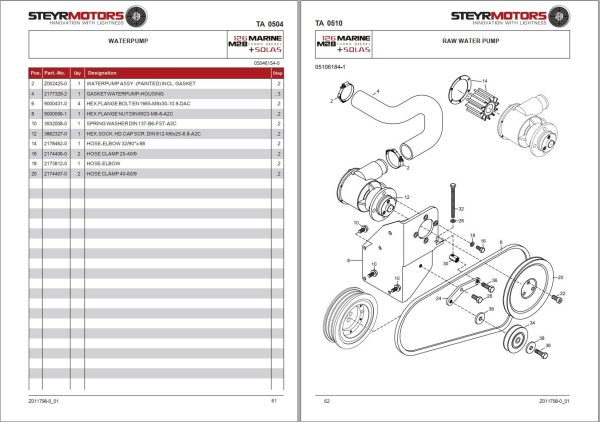 Steyr Motors Marine Engine MO126M28 Spare Parts Catalogue 1
