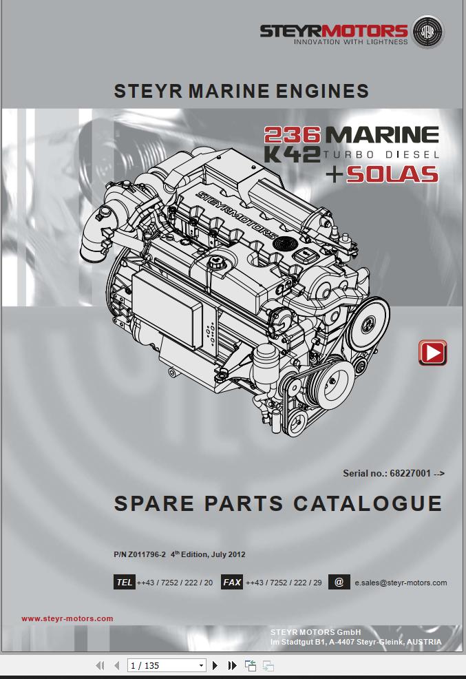Steyr Motors Marine Engine MO236K42 Spare Parts Catalogue