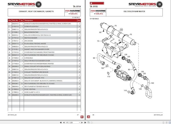 Steyr Motors Marine Engine MO286H43 Spare Parts Catalogue 1