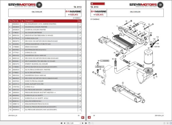 Steyr Motors Marine Engine MO84K32 Spare Parts Catalogue 1