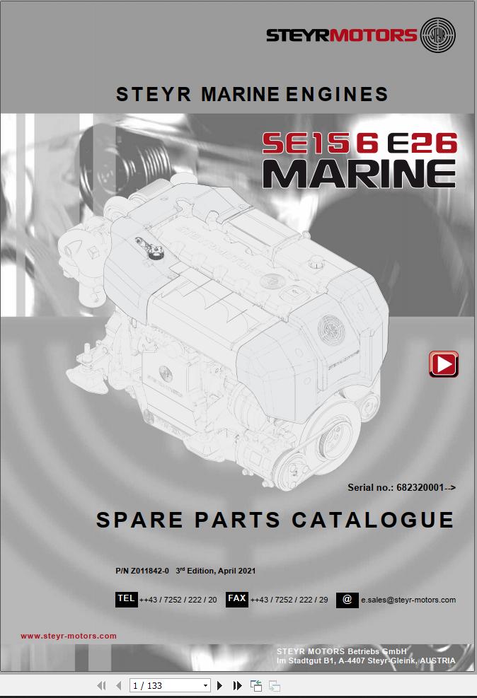 Steyr Motors Marine Engine SE156E26 Spare Parts Catalogue 1