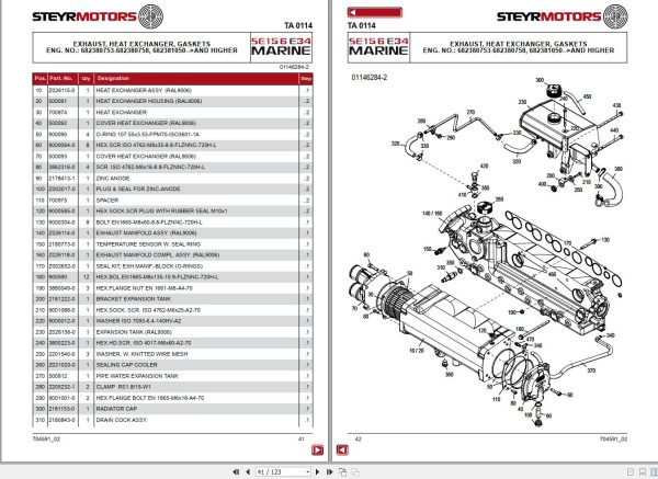 Steyr Motors Marine Engine SE156E34 Spare Parts Catalogue 1
