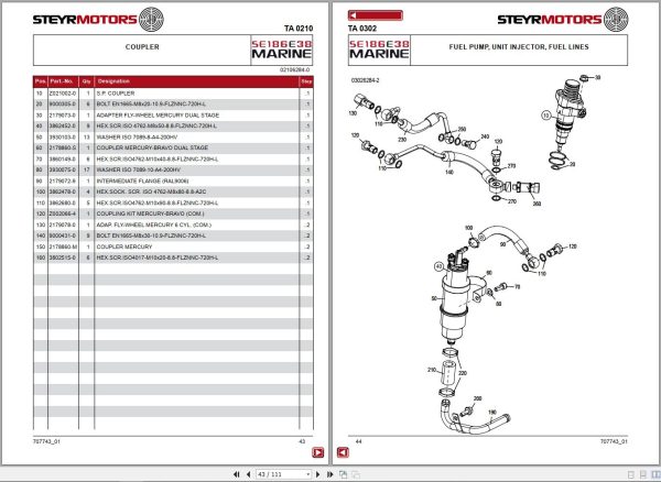 Steyr Motors Marine Engine SE186E38 Spare Parts Catalogue 1