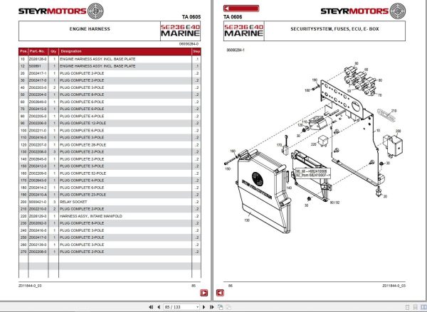 Steyr Motors Marine Engine SE236E40 Spare Parts Catalogue 1