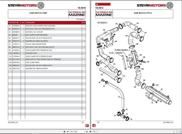 Steyr Motors Marine Engine SE266E40 Spare Parts Catalogue 1