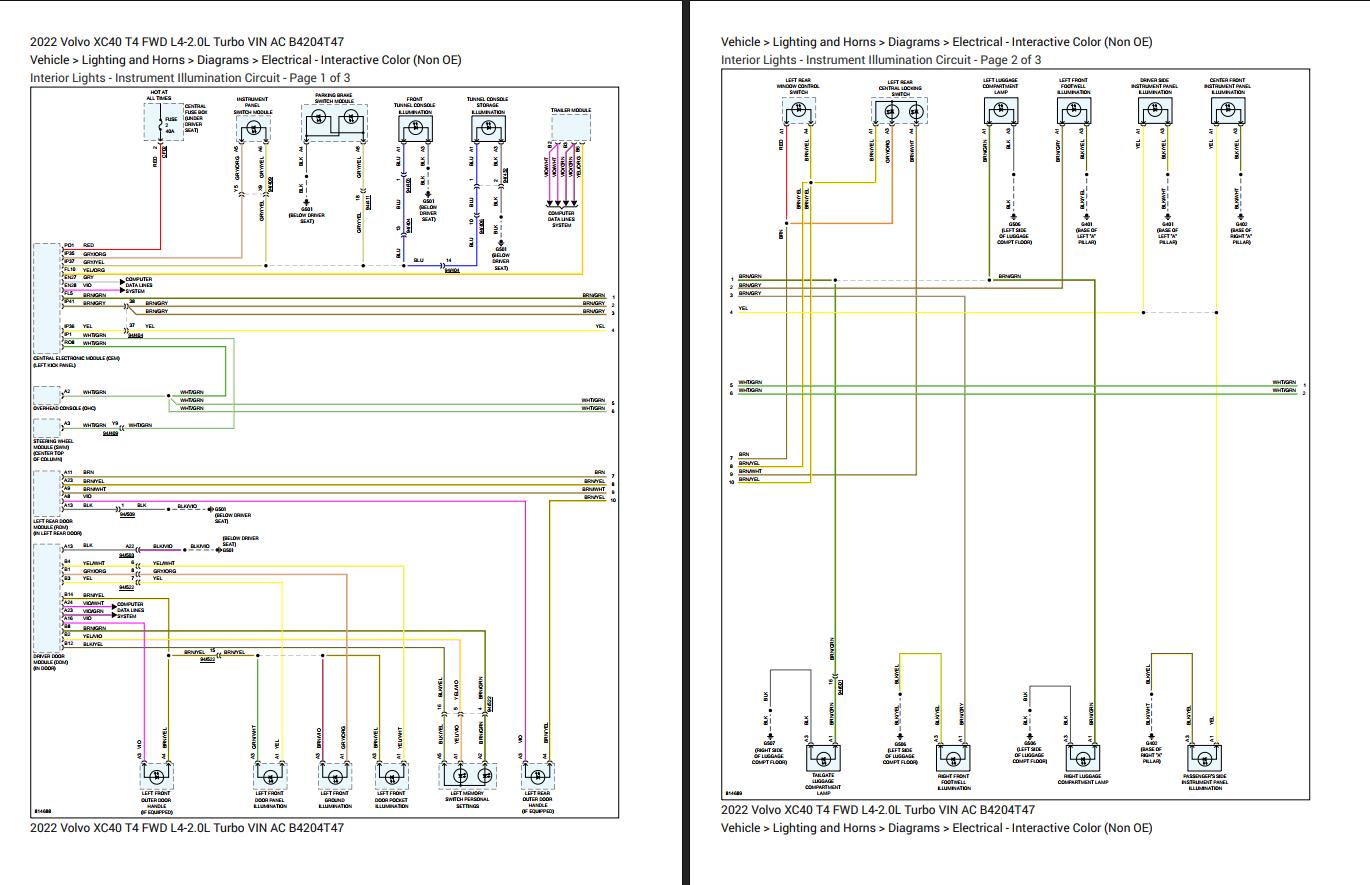 Volvo XC40 T4 2022 Electrical Wiring Diagrams