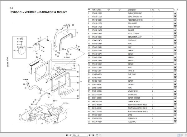 Yanmar Mini Excavator SV08 1C Parts Catalog CPC09ENMA00100 1