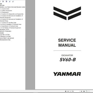 Yanmar Mini Excavator SV60 B Service Manual MMB50ENMA00101